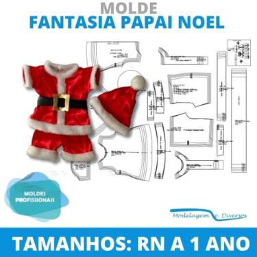 Imagem de Molde fantasia papai noel, modelagem&diversos, correios