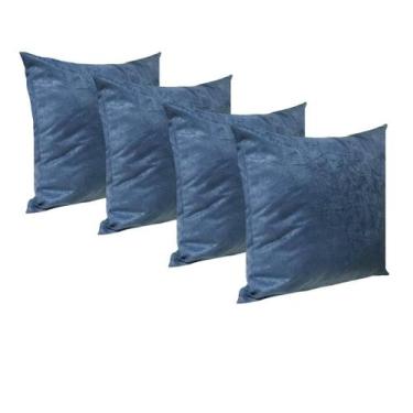 Imagem de Kit 4 Almofadas Silicone Decorativas Tecido Sued Lisas 45x45 Com Zíper