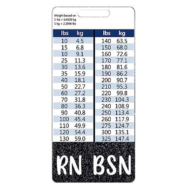 Imagem de Plifal RN BSN Badge Buddy Card Holder Acessórios de enfermagem Enfermeira Registrada Preto Vertical Identificador Identificador Identificador Trabalho de enfermeira W Tabela de conversão de altura e