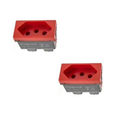Imagem de Kit 2 Modulo Tomada 20A Vermelho Borne Parafuso Pial Plus+ - Legrand