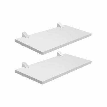 Imagem de Kit 2 Prateleiras 20x40 cm na cor Branca em MDF resistente com kit de montagem completo...