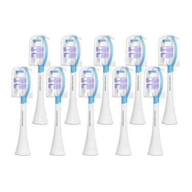 Imagem de Gtlmtecher Cabeças de substituição de escova de dentes elétrica, pacote com 10 cabeças de escova de dentes elétricas para Philips Sonicare C2 C3, branco