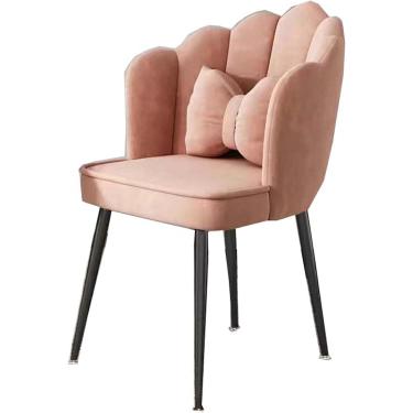 Imagem de Cadeira moderna de escritório doméstico, pernas grandes de metal, linda mesa de jantar, cômoda de maquiagem para sala de estar, cadeira de lazer com travesseiro para quarto, cadeiras de sala