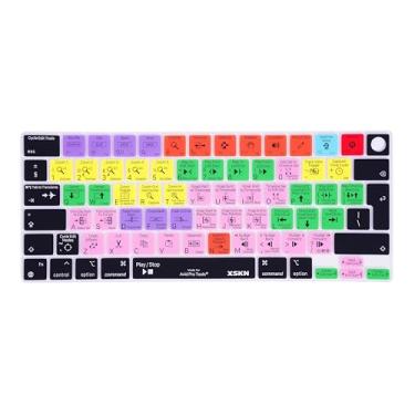 Imagem de XSKN Capa de silicone para teclado Avid Pro Tools Shortcuts versão UE para MacBook Air MacBook Pro 13.6 15.3 14.2 11 cm com chip Apple M1 M2 M3 M4 com Touch ID