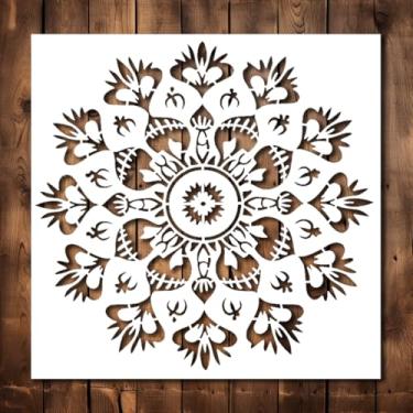Imagem de Modelo de estêncil mandala – estêncil reutilizável de mandala para uso externo, grande, pequeno, para pintura em madeira, vidro, pedra de parede, paredes, tela, vidro, pintura em spray, aerografia (12
