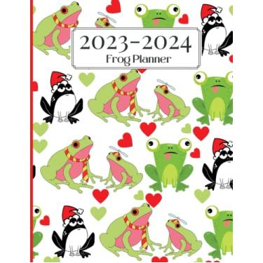 Imagem de Frog Planner 2023-2024: Cute Funny Frog Theme Tow Years Monthly Planner and Agenda For Personal Time Management and Business, Office, Work ... Gift For Frog and Animal Lovers