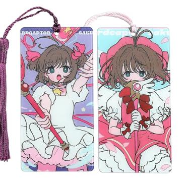Imagem de Conjunto de marcadores de livro de anime Magic Cards Captor Sakura – Marcadores de livros fofos de desenho animado para leitura, mulheres, homens, fãs de anime, coleção de acessórios para livros,