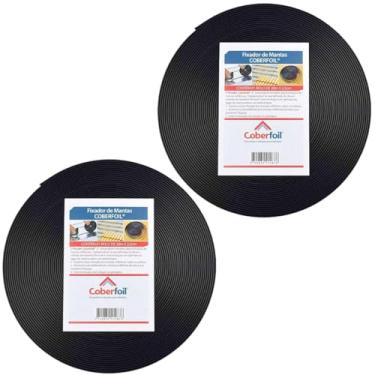 Imagem de Jogo de 2 Fixadores para Manta Térmica de Telhado 24mm x 20m Rolo Fita Fixadora Resistente Material Flexível Reciclável Interno Uso Residencial Comercial Manta Dupla Face Aluminizada Kit Conjunto