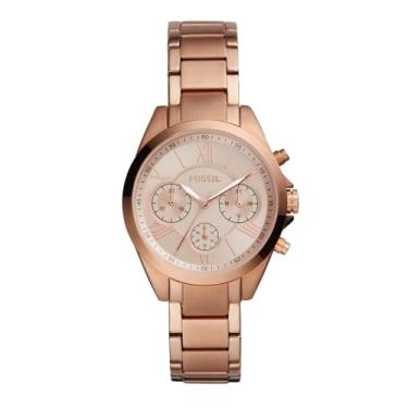 Imagem de Fossil Relógio feminino BQ3036 Justine mostrador analógico quartzo ouro rosa, Ouro rosa, Cronógrafo