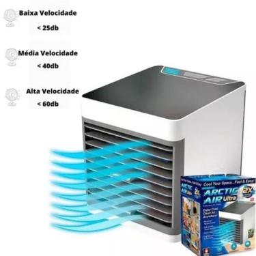 Imagem de Climatizador portátil USB com resfriamento eficaz para áreas pequenas.