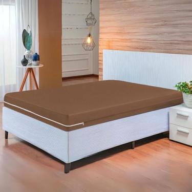 Imagem de Capa de Colchão Casal Queen C/ Ziper Malha Gel - Malucasim, Marrom