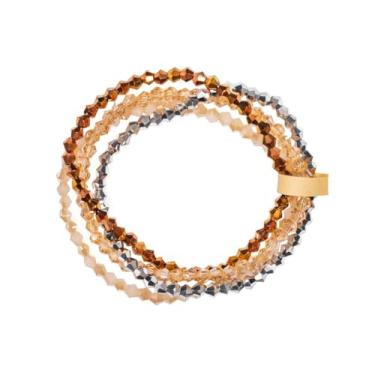 Imagem de NUZUJX 4 peças/conjunto de pulseiras elásticas boho coloridas empilháveis com contas de cristal modernas bijuterias de fantasia presentes de dia das mães para mulheres, One Size, Sem Pedra Preciosa