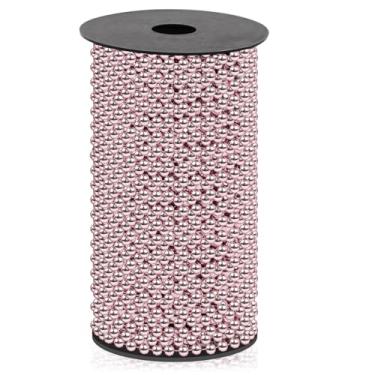 Imagem de Uxney Guirlanda de pérolas artesanais, 8 mm x 65,6 pés contas de árvore de Natal enfeites de pérola para decoração de árvore de Natal DIY festa de casamento (rosa)