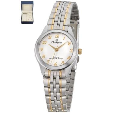 Imagem de Relógio Champion Feminino Pequeno  Misto Fundo Branco + Semi Joia QTZ-Feminino