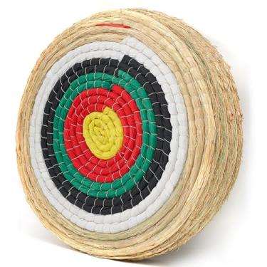 Imagem de Swatlo Alvo De Arco E Flecha 20 Polegadas Redondo Palha Alvos De Arco E Flecha Para Quintal, Tradicional Feito À Mão Besta Alvos, Arco Alvos Arco E Flecha (7 Camadas Verde)