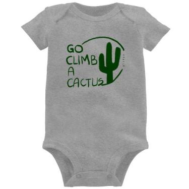Imagem de Body Bebê Go climb a cactus - Foca na Moda, Cinza, G