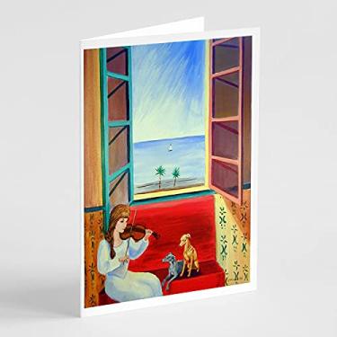 Imagem de Caroline's Treasures 7126GCA7P Cartões de felicitações e violinistas italianos, pacote com 8, 7 x 5, multicolorido