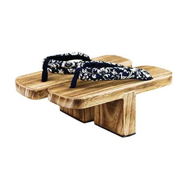 Imagem de Chinelo de madeira estilo japonês cosplay Ninja chinelo Geta sandália tamancos, Multicolorido-A, 27cm