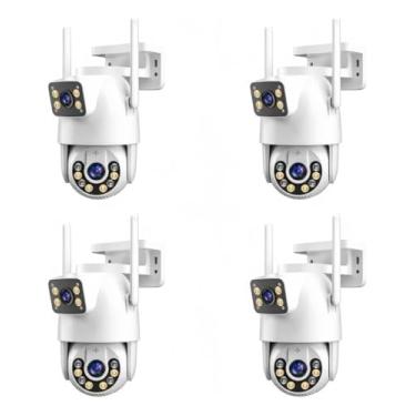 Imagem de Kit 4 Câmeras de Segurança Yoosee Lente Dupla IP66 Wi-Fi 360° - Monitoramento Completo com Visão Panorâmica e Alta Definição