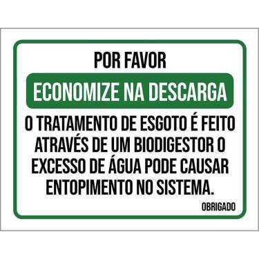 Imagem de Placa Sinalização - Economize Na Descarga Biodigestor 36X46