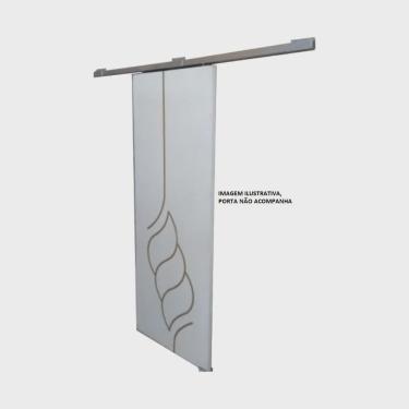 Imagem de Kit p/ Porta Correr Trilho Alumínio 30x35 2,00m Natural - RDA-24