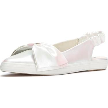 Imagem de Keds Tênis moderno feminino Point Slingback, Couro branco neve/iridescente, 35