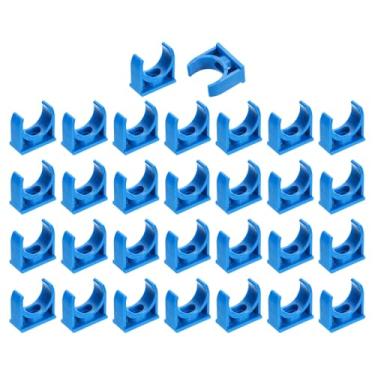 Imagem de uxcell 30 peças de grampos de tubo de água de PVC, fivelas de mangueira de tubulação em forma de U, suporte de tubo de irrigação para 25 mm OD para bandejas de TV, tubulação, tubo de suporte de