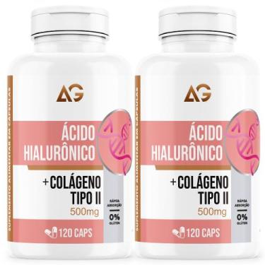 Imagem de 2x Acido Hialuronico  Colageno Tipo 2 UC2 120 caps  Suplemento Aliment