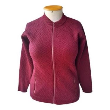 Imagem de Jaqueta Feminina Super Grossa Plus Size Zìper Tricot Premium-Feminino