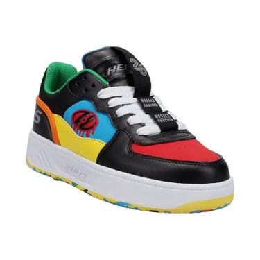 Imagem de HEELYS Tênis unissex infantil Rezerve Low (criança pequena/adulto) com salto com rodas, Preto/vermelho/ciano/Yw, 21
