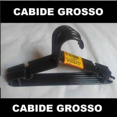 Imagem de Cabide Preto 10 Cabides com Suporte blusinha e calcinha 28 x 13 - RODO