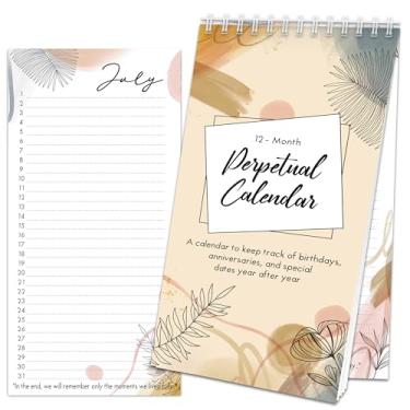 Imagem de Collections Perpetual Calendar 5''x10'' - for Birthdays , Celebrate Every Moment 12 Months - Anniversaries, and Special Dates - Monthly Wall To Do List Organizer Notepad for Important Dates -