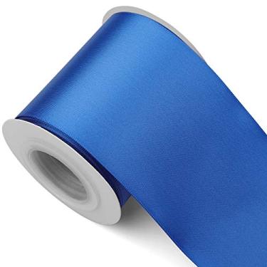 Imagem de Humphrey's Craft Fita de cetim dupla face azul real de 7,6 cm - 10 metros de variedade de cores para artesanato, embrulho de presente, cerimônia de corte, decoração, costura, árvore de Natal, mesas de jantar de casamento.