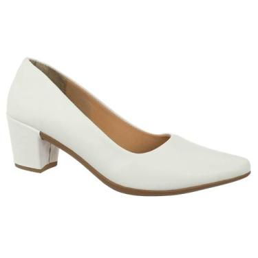 Imagem de Sapato Scarpin Bico Fino Salto Baixo Grosso Confortável Via Angel 22.0