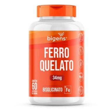 Imagem de Ferro Quelato Bisglicinato 34mg Bigens 60 Tabletes, Sem Sabor