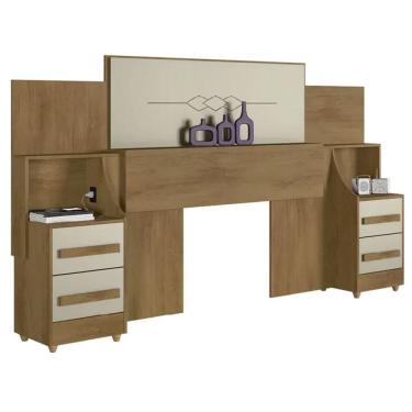 Imagem de Cabeceira De Casal Síria Cinamomo/Offwhite – RV Móveis