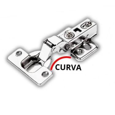 Imagem de Kit Dobradiça Para Móveis Com Amortecedor Armário Reta Curva 35mm 2, 3