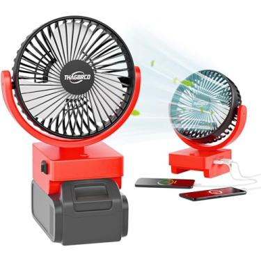Imagem de ThagBrco Ventilador portátil sem fio compatível com bateria Milwaukee M18 de 18 V, ventilador sem fio, motor sem escova com USB A+C, carregamento rápido para oficina de acampamento e canteiro de obras