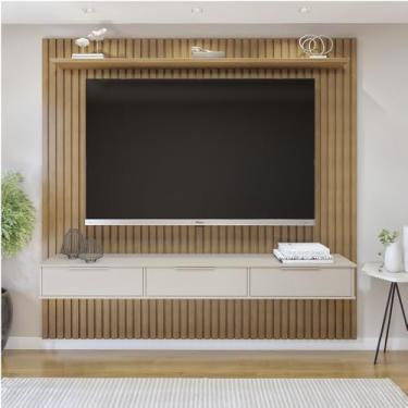 Imagem de Painel Suspenso 227,6 Cm com Nicho Vitória 100% Mdf Cinamomo e Off White