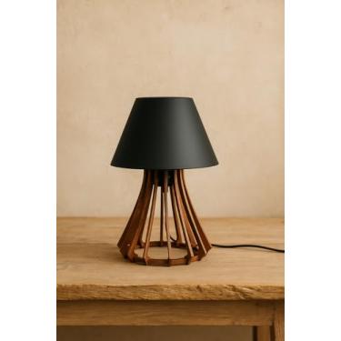 Imagem de Abajur Quarto Casal E Sala Luminaria De Mesa Vulcão Preto