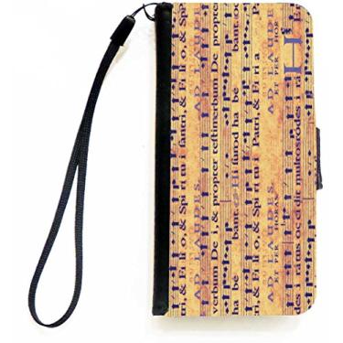 Imagem de Rikki Knight Capa carteira flip com notas musicais grunge para iPhone 5c da Apple com aba magnética
