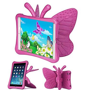 Imagem de Tading Capa infantil para Apple iPad Mini 5/4/3/2/1 de 7,9 polegadas, capa leve à prova de choque de espuma de EVA para iPad Mini, Mini 5 (2019), Mini 4, iPad Mini 3ª Geração, Mini 2 Tablet - Butterfly Rose