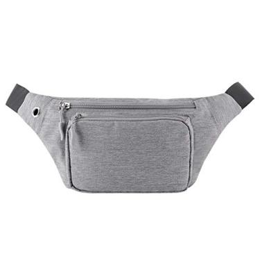 Imagem de XEYOU Pochete unissex de corrida com fivelas ajustáveis, bolsa leve para esportes, caminhadas, cinto de pochete para passear com cachorro, pode guardar passaporte, dinheiro, celular, Cinza, large