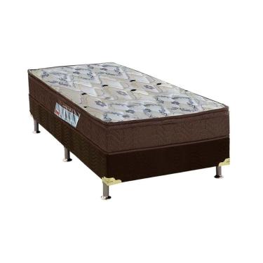 Imagem de Cama Box Solteiro: Colchão Espuma Ortobom D45/Ep Fort Tech Iso 150 Mega Firme + Base Brown(78X188)