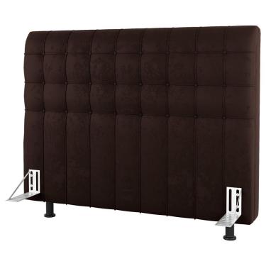Imagem de Cabeceira Cama Box Casal King Size Dahlia 195Cm Com Frame Sintético Marrom - Desk Design