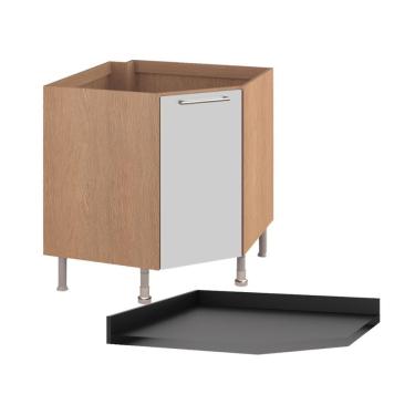 Imagem de Balcão Ditália Aspen Canto C/ Tampo Carv/branco Cd-106