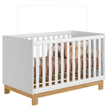 Imagem de Berço Mini Cama Infantil Q Encanto Slim com Grade de Proteção em MDF Branco para Colchão 130 X 70 cm