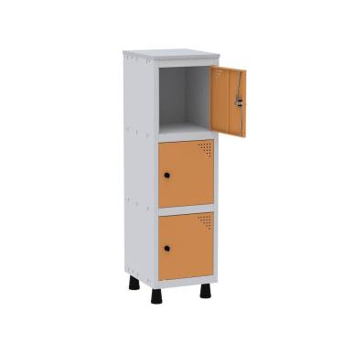 Imagem de Armário Mini Roupeiro 3 Portas Aço Mgrp 501-3 Laranja