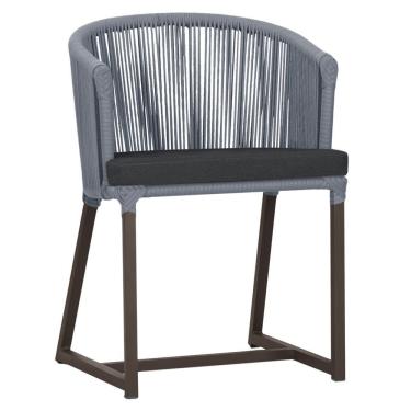 Imagem de Cadeira De Jantar Noronha Alumínio Marrom E11 Trama Original Prata