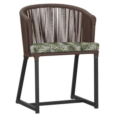 Imagem de Cadeira De Jantar Noronha Alumínio Preta E5 Trama Original Marrom